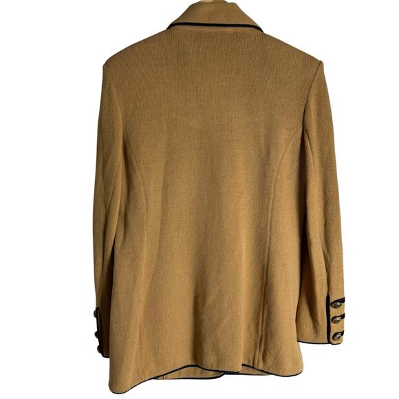 St. John Camel Tan Knit Button Front Office Suit Blazer Jacket Size 6 - Picture 8 of 12